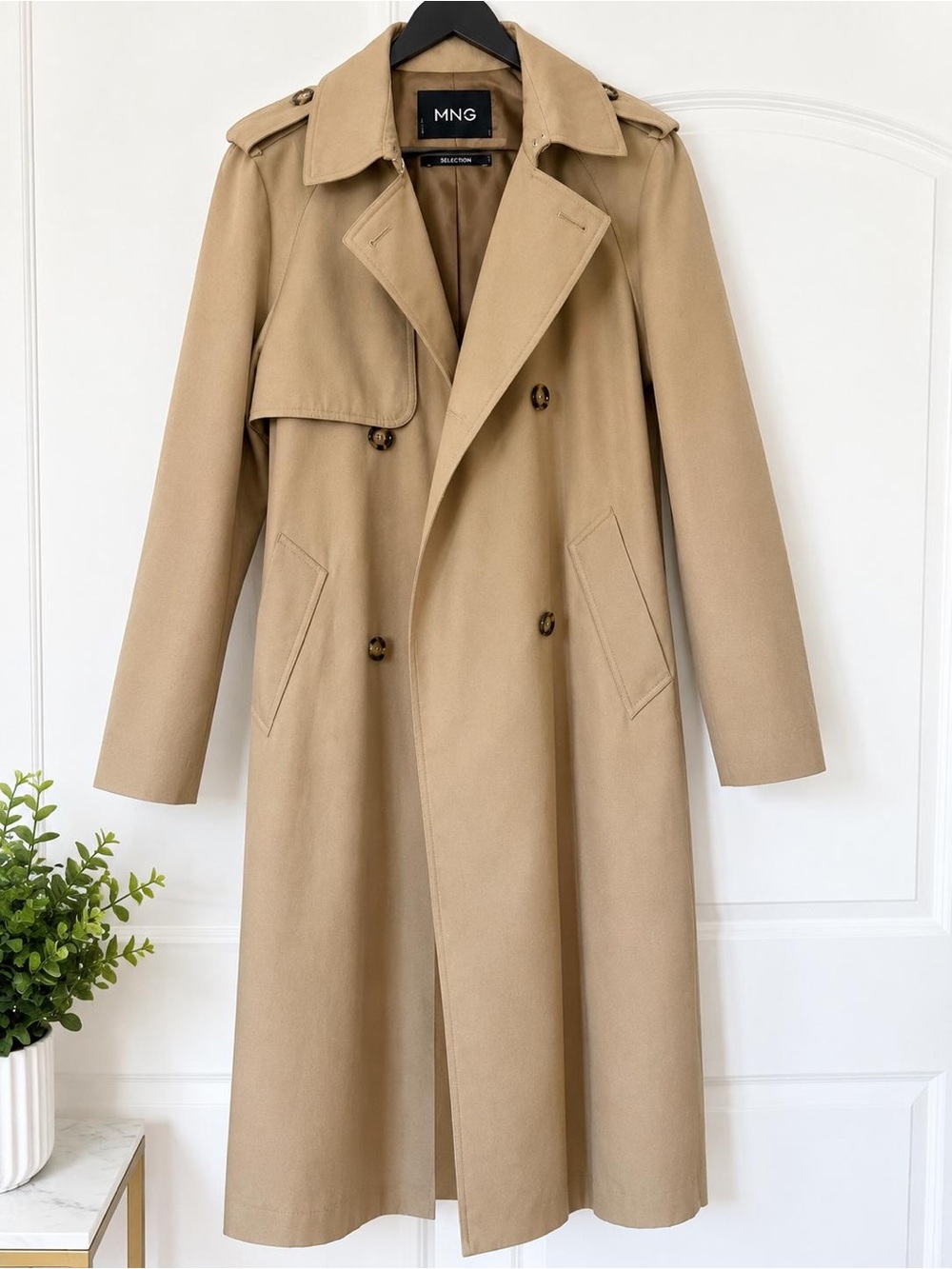 Mango Selection Beige Double-Breasted Classic Trench Coat